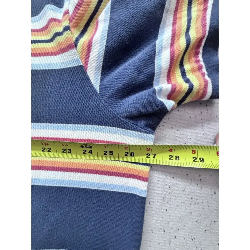 Vtg 90s Polo Ralph Lauren Mens 2XB Big Striped Mesh Polo Shirt Blue Orange